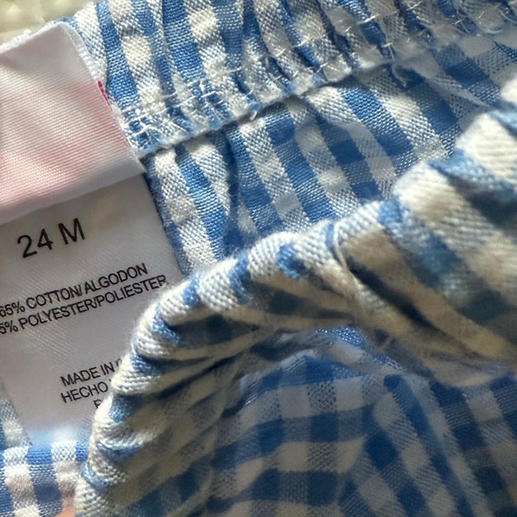 Nanette|Baby girl two piece bundle of diaper covers•••Blue gingham & white,24M - Picture 3 of 5